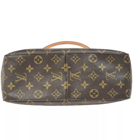 LOUIS VUITTON Logo Looping GM Shoulder Bag Monogram Leather Brown M51145 34FA791 - Picture 5 of 13